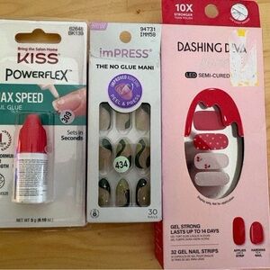 Kiss PowerFlex Max Speed Nail Glue with Assorted Press-On Nails